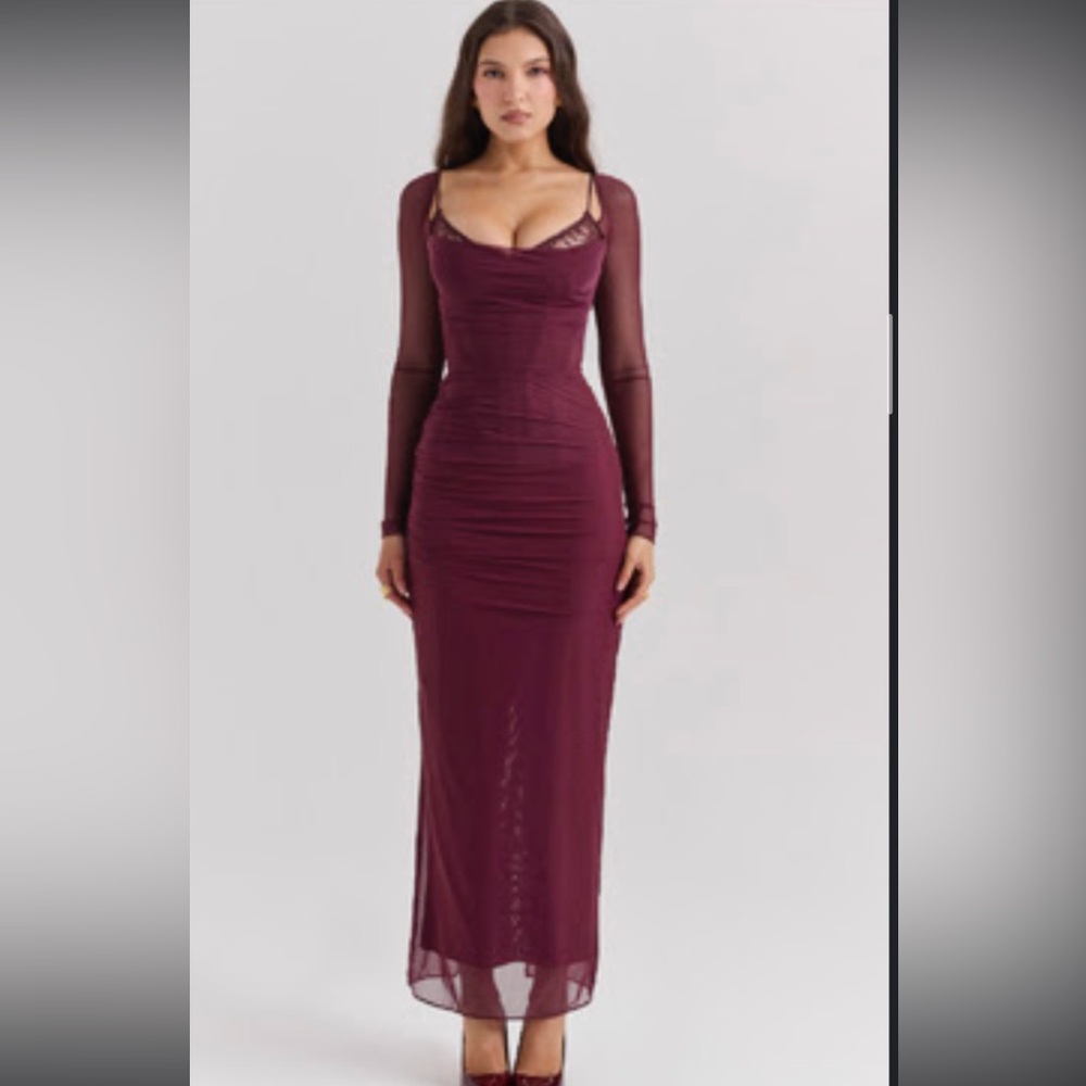 House of cb KATARINA Wine Maxi Dress in M(bigger cup)